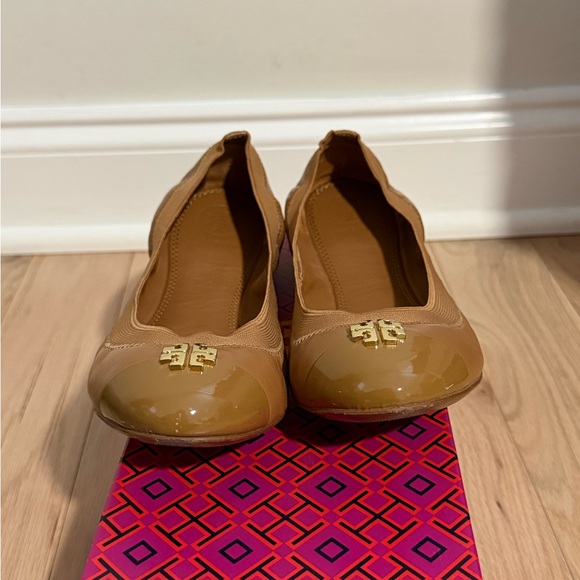 Tory Burch Jolie Ballet Flats Tan Size 9 - Picture 2 of 4